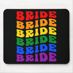 Bride Lgbt Groovy Rainbow Flag Junggeselinnen-Absc Mousepad