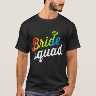 Bride LGBT Rainbow Flag Lesbischer Junggeselinnen- T-Shirt