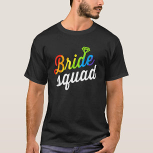 Bride Lgbt Rainbow Flag Lesbischer Junggeselinnen- T-Shirt