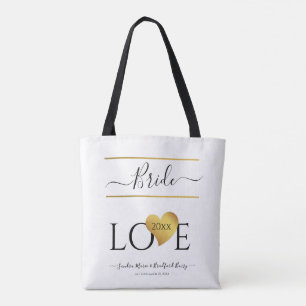 Bride Liebe mit einem Goldenen Herz Tasche
