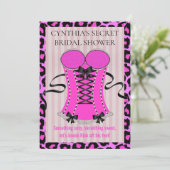 BRIDE Liebe Pink Lingerie Brautparty Party Einladung (Stehend Vorderseite)