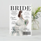 Bride Magazine Modern Bridal Shower Einladungen (Stehend Vorderseite)