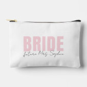 Bride Makeup Bag | Personalisiert Future Frau Name Zubehörtasche (Vorderseite)