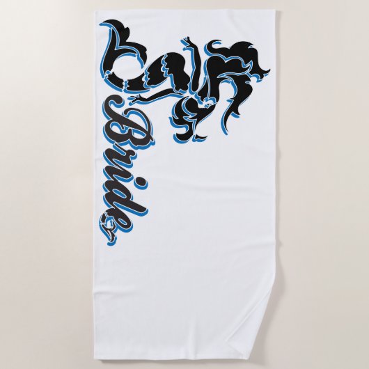 Bride Mermaid Beach Destination Party Strandtuch (Vorderseite)