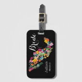 Bride Mexico Floral Hochzeit in Urlaubsort Gepäckanhänger (Vorderseite Vertikal)