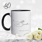 Bride Modern Eleganter Script Wedding Individuelle Tasse