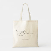 Bride Modern Eleganter Script Wedding Individuelle Tragetasche (Rückseite)