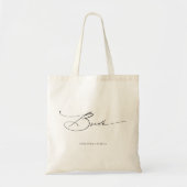 Bride Modern Eleganter Script Wedding Individuelle Tragetasche (Vorne)