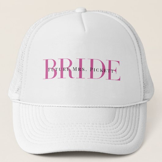 Bride Modern Future Frau Custom Party Shower Truckerkappe (Vorderseite)