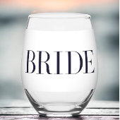 Bride Modern Personalisiert Weinglas Ohne Stiel