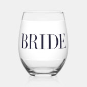 Bride Modern Personalisiert Weinglas Ohne Stiel (Vorderseite)