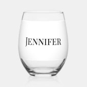 Bride Modern Personalisiert Weinglas Ohne Stiel (Rückseite)