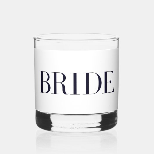 Bride Modern Personalisiert Whiskyglas (Vorderseite)