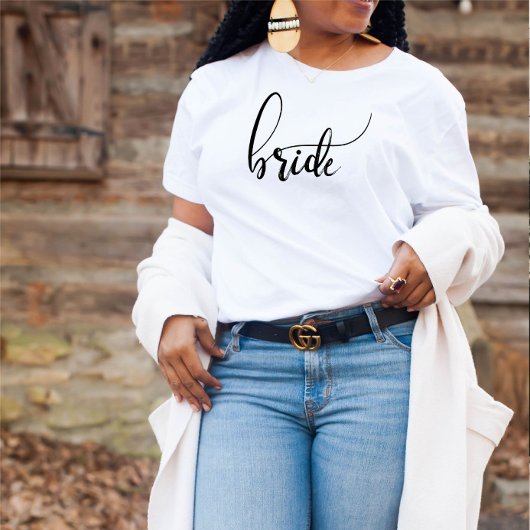 Bride Modern Simple Script Names T - Shirt