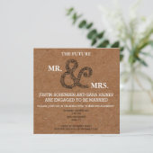 BRIDE Mr & Mrs Rustic Wedding Brautparty Party Einladung (Stehend Vorderseite)