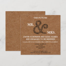 BRIDE Mr & Mrs Rustic Wedding Brautparty Party Einladung