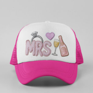 Bride MRS Imitats Patch bestickt Champagner Truckerkappe