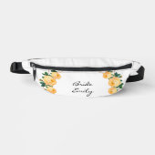 Bride Name Orange Floral Elegante Gold Glitzer Geo Bauchtasche (Vorderseite)