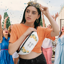 Bride Name Orange Floral Elegante Gold Glitzer Geo Bauchtasche