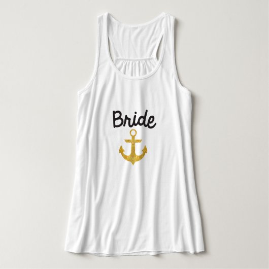 Bride Nautical Anchor Gold Foil Tank Top (Design Vorderseite)
