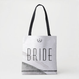 Bride Nautical Wedding Bags grau und weiß Tasche