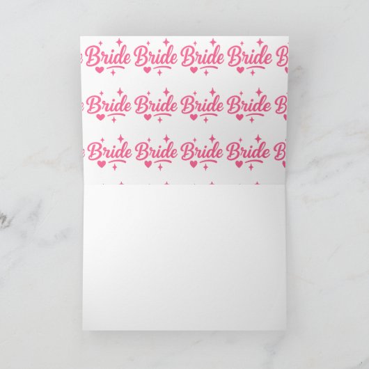 Bride Neon Pink Einladung (Innenseite)