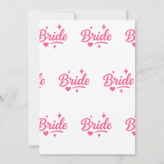 Bride Neon Pink Einladung (Vorderseite)