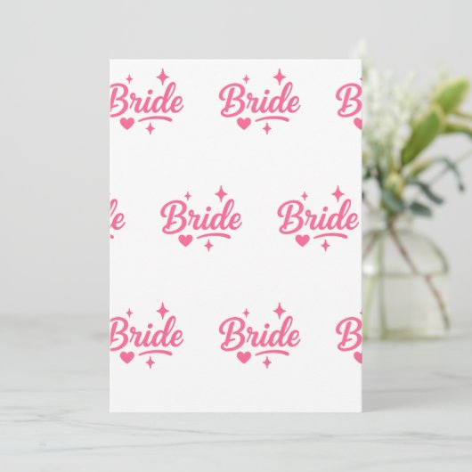 Bride Neon Pink Einladung (Stehend Vorderseite)