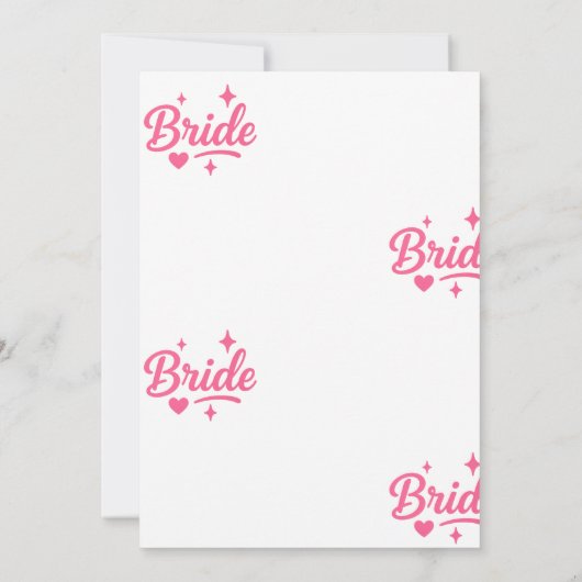 Bride Neon Pink Einladung (Rückseite)