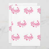 Bride Neon Pink Einladung (Vorne/Hinten)