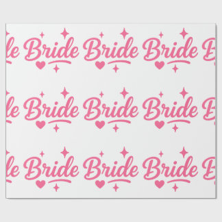 Bride Neon Pink Geschenkpapier