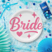 Bride Neon Pink Pappteller (Party)