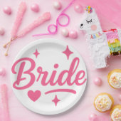 Bride Neon Pink Pappteller (Party)