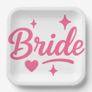 Bride Neon Pink Pappteller