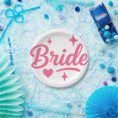 Bride Neon Pink Pappteller (Party)