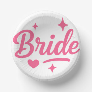 Bride Neon Pink Pappteller