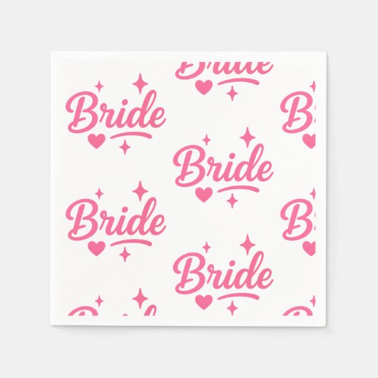 Bride Neon Pink Serviette (Vorderseite)