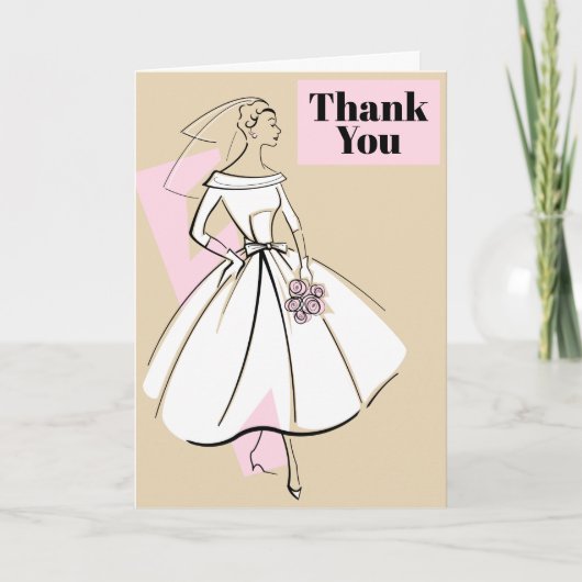 Bride-Neutral-Funktion Vielen Dank an Ihre Textkar Dankeskarte (Vorderseite)