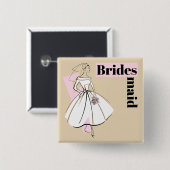 Bride-neutrale Bridemagazin-Quadrat Button (Vorne & Hinten)