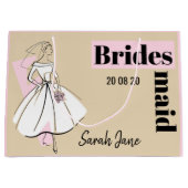 Bride neutrale Bridesmaid große rosa Geschenktüte (Vorderseite)