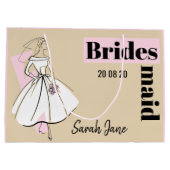 Bride neutrale Bridesmaid große rosa Geschenktüte (Rückseite)
