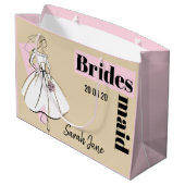 Bride neutrale Bridesmaid große rosa Geschenktüte (Rückseite Schrägansicht)