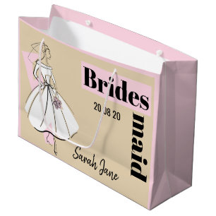 Bride neutrale Bridesmaid große rosa Geschenktüte
