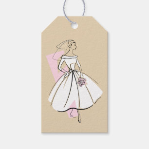 Bride-neutraler Fashion-Text hinten rosa vertikal Geschenkanhänger