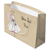 Bride-neutraler Text-Geschenktasche für Mode groß Große Geschenktüte (Rückseite Schrägansicht)