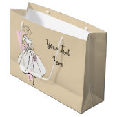 Bride-neutraler Text-Geschenktasche für Mode groß Große Geschenktüte (Vorderseite Schrägansicht)