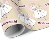 Bride-Neutralgruppe Bridesmaid Geschenkpapier (Rolleneckpunkt)