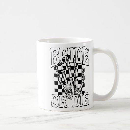 Bride oder Die Teambride Gothic Halloween Bachelor Kaffeetasse (Rechts)