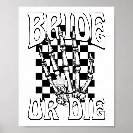 Bride oder Die Teambride Gothic Halloween Bachelor Poster (Vorne)