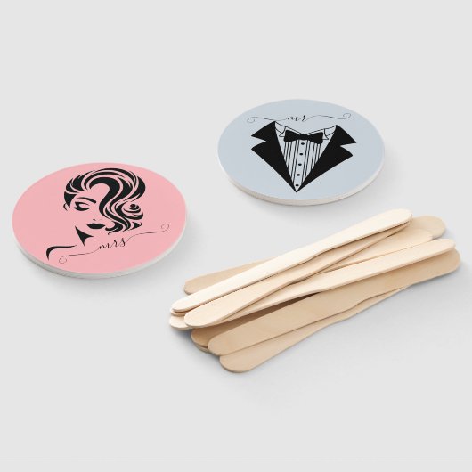 Bride oder Groom Mr. Wedding Game Hand Fan Fächer (Non-assembled)